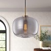 Vintage Ribbed Glass Pendant Light 1-Linght for Bar Kitchen Entryway - 2 of 4