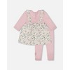 Deux par Deux Girl Organic Cotton Bi-Material Tunic and Leggings Set Neutral Purple - 3 of 4