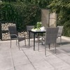 vidaXL Garden Dining Set Black PE rattan, powder-coated steel, glass - Gray and Black 31.5" Table Length 4 Items - 2 of 4