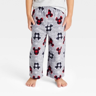 Toddler Holiday Mickey Mouse & Friends Fleece Matching Family Pajama Pants - Gray 12M