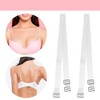 Unique Bargains ABS Non-Slip Adjustable Invisible Clear Bra Shoulder Strap with Stainless Steel Hook Transparent 3 Pair - 2 of 4