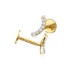 Pure Collection by Ross-Simons Diamond-Accented Curved Bar Flat-Back Stud Earrings in 14kt Yellow Gold - 3 of 4