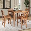 International Concepts 5pc 36"x36" Solid Wood Counter Height Dining Table Set with 4 X-Back Stools Distressed Oak: Rubberwood, Non-Extension - 2 of 4
