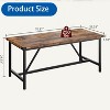 Rectangle Dining Table for 6-8 People, 70.87" Heavy Duty Industrial Wood Kitchen Table for Dining Room, Dinner Table, Easy Assembly, Retro Brown - 2 of 4