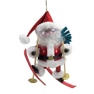 Italian Ornaments 5.0" Skiing Santa Ornament Italian Ski Downhill  -  Tree Ornaments