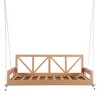 YOOCOZZ Acacia Wood Patio Modern Twin Size Swing Bed with 16.4ft Hemp Rope - 3 of 4