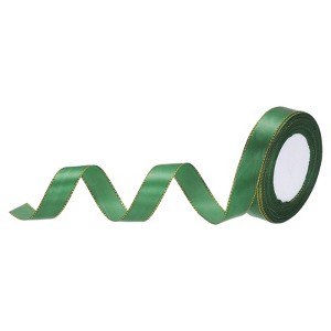 Unique Bargains Double Face Wide Satin Ribbon with Gold Edges for Wedding Bouquet - 1 of 4