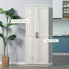 Dexmalle 63"Antique White Freestanding Kitchen Storage Cabinet with Adjustable Shelves - 4 of 4