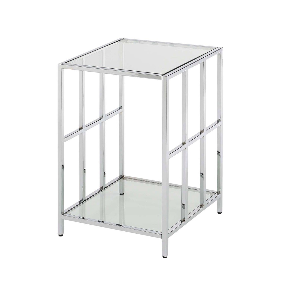 Photos - Coffee Table Mission Glass End Table Chrome - Breighton Home