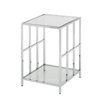 Mission Glass End Table Chrome - Breighton Home