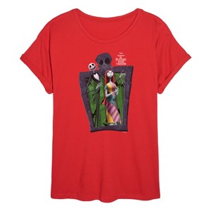 Women's - Disney - Jack Sally Oversized Graphic T-Shirt - 1 of 4