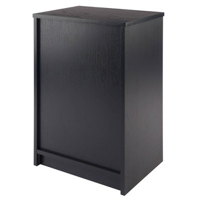 Black Transitional 2-Drawer Rectangular Nightstand