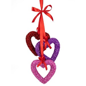 Northlight 23" Glittery Hearts Trio Valentine's Day Ornament - 1 of 4