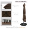 Okak 10 Ft Cantilever Patio Umbrella,Square Offset Umbrella for Patio,Garden,Pool&Backyard,Hanging Umbrella Outdoor with Crank,Cross Base,Brown - 3 of 4