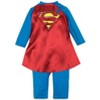 Warner Bros. Justice League Batman Superman Lightweight Breathable Baby Zip Up Costume Coverall with Cape Newborn to Infant - 4 of 4