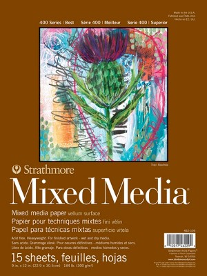 184 lb Strathmore Mixed Media Pad -Toned Blue - 9x12 • PAPER