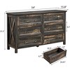 HDZNVF Farmhouse 6 Drawers Dresser For Bedroom, Wood Rustic Wide Chest Of Drawers - 3 of 4