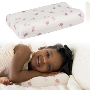 Tiny Twinkle Toddler Pillow with Fitted Pillowcase, Ergonomic with Memory Foam Made for Kids - 1 of 4