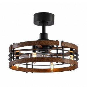 Airsurfer 20-Inch Black Small Farmhouse Ceiling Fans with Remote - 1 of 4