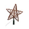 Kurt Adler Rattan Natural Star Tree Topper with Warm White Lights, 10" - 2 of 4