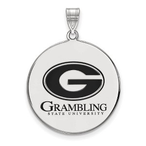 Black Bow Jewelry Sterling Silver Grambling State Tigers NCAA Extra Large Pendant - 1 of 3