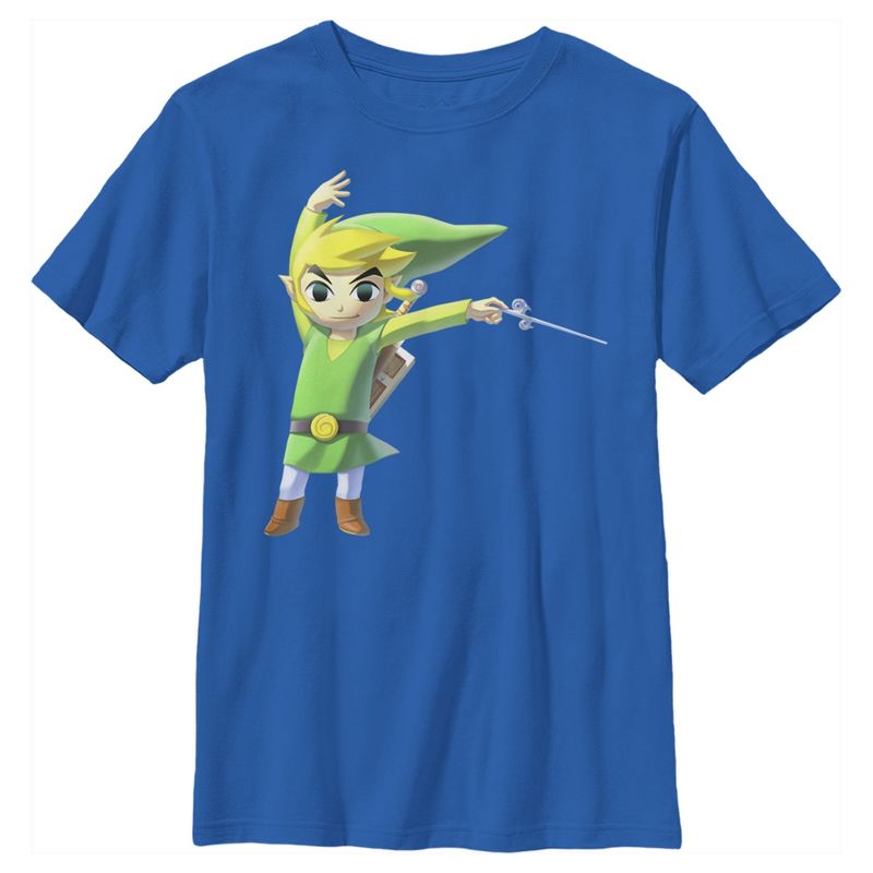 Boy's Nintendo Legend of Zelda Cartoon Link T-Shirt, 1 of 5