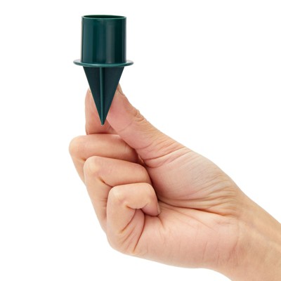 Festive Green Plastic Taper Candle Holder Stakes 40-Pack