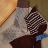 Anna-Kaci Women's 3 Pack Crew Socks Set Ribbed Knit Athletic Stripe and Classic Pattern Casual Everyday Wear - 2 of 4