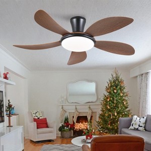 Kviflon 48 Inch Modern LED Ceiling Fans with Quiet Reversible DC Motor, Dimmable 3 Colors 6 Speeds - 1 of 4