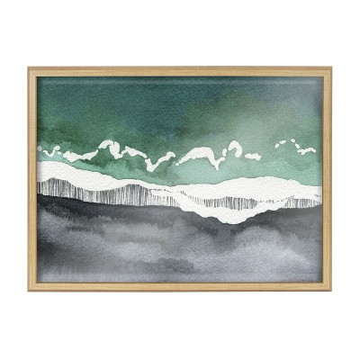 Black Sands Dream Coastal Glass Print with Natural Frame