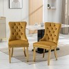 Velvet Dining Chair Set of 2,Upholstered Dining Chairs with Nailhead Trim for Dining Room,High Backrest Armless Kitchen Chairs-Cuddlewood - 2 of 4
