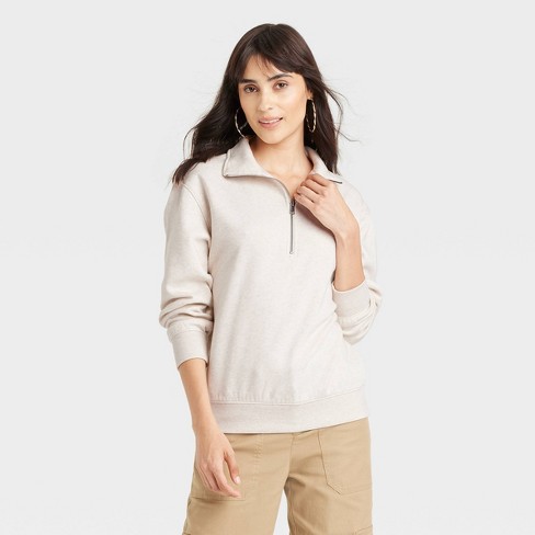 Quarter zip pullover sweatshirt on sale