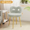 Vanity Chair with Back, Makeup Chair, Swivel Design,No Wheels,Small Upholstered Vanity Chair for Girls with Cute Bow Backrestst for Bedroom - 4 of 4