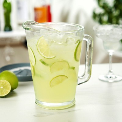 True Large Clear Glass Round Pitcher, 60 oz Capacity