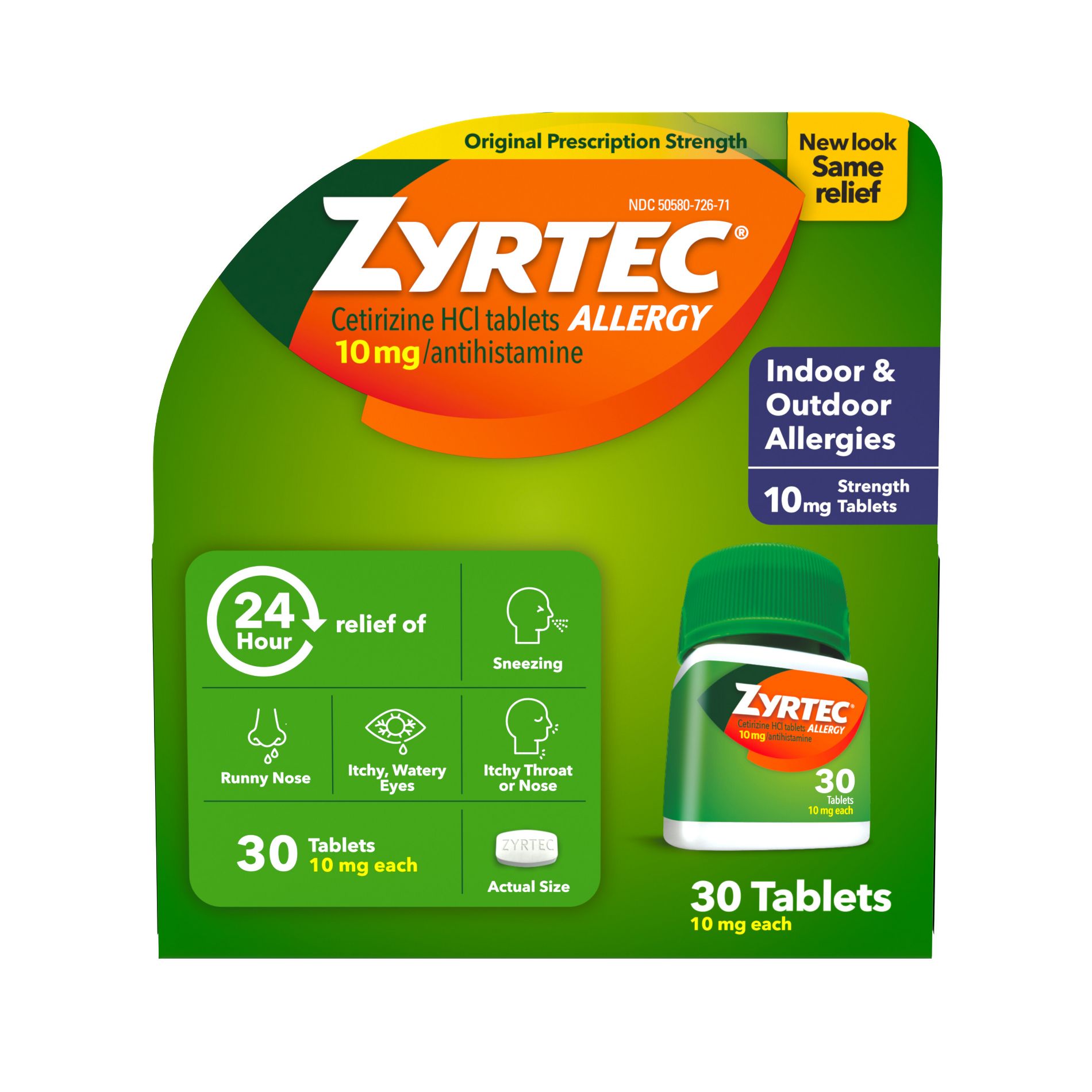 Zyrtec 24 Hour Allergy Relief Tablets - Cetirizine HCl - 30ct