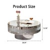 30.9" Round Mirrored Coffee Table with Crushed Diamond Edge, Luxury Silver Glass Center Table for Glam Living Room Decor -3irtyhousy - 4 of 4