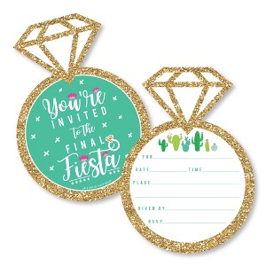Big Dot of Happiness Final Fiesta - Shaped Fill-In Invitations - Last Fiesta Bachelorette Party Invitation Cards with Envelopes - Set of 12 - 1 of 4