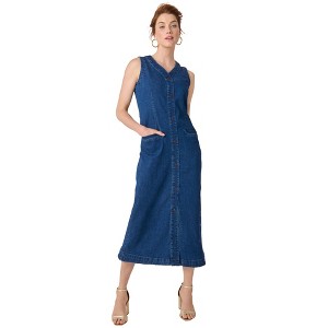Jessica London Denim Button Midi Dress - 22 W, Medium Stonewash : Target