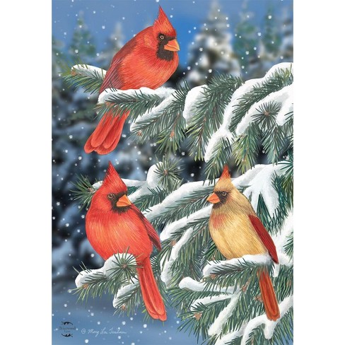 Briarwood Lane Winter Cardinal Trio Garden Flag Seasonal Birds Sn - image 1 of 4