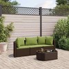 vidaXL Patio Sofa Set with Cushions Lounge Setting Outdoor Furniture Poly Rattan - Brown and Green - 2 of 4