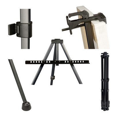 Black Adjustable Aluminum Portable Lightweight Tripod Easel Stand