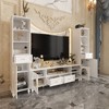 Famapy Large TV Stand Classic Design Multi Combination Storage Space White - 3 of 4
