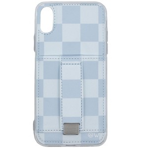 Walli Cases Blue Check by Fullmhouse Phone Case with Wallet and Finger Strap - 1 of 4