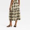 Women's Tiered Midi A-Line Skirt - A New Day™ Black/Cream Seashell - 2 of 3