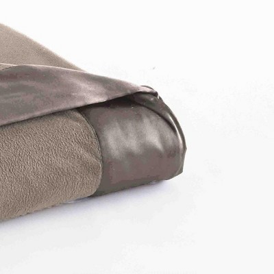Full Hazelnut Micro Flannel Fleece Blanket with Satin Hem
