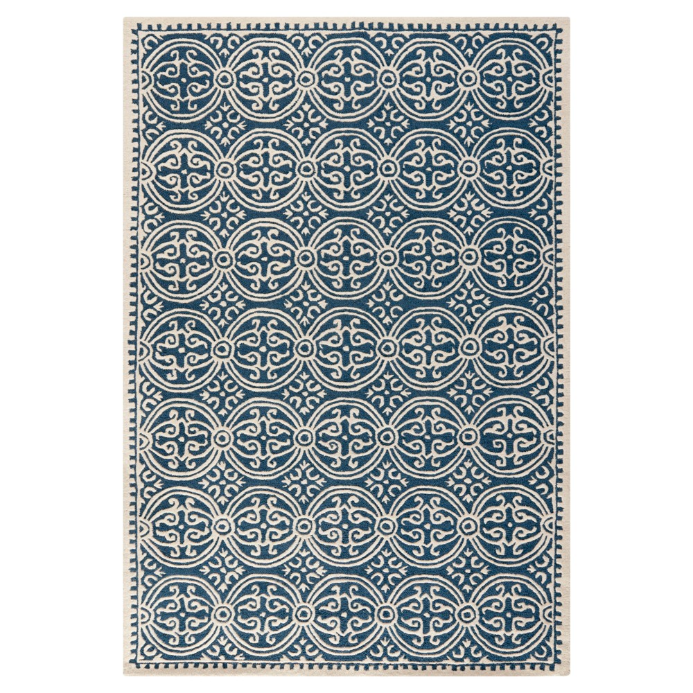 5'x8' Navy/Ivory Geometric Tufted Area Rug - Safavieh