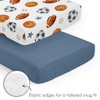 Sweet Jojo Designs Boy Baby Mini Crib Bedding Set - Watercolor Sports Theme Blue Brown and Orange 3pc - 4 of 4