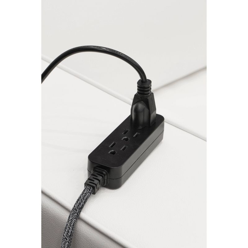 Cordinate 2&#39; 3 Outlet Grounded Extension Cord Dark Gray, 5 of 7