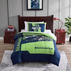 NFL Seattle Seahawks Bed In A Bag Twin Sheet Set - 1 of 2