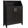 TIRAMISUBEST Modern Shoe/Storage Cabinet Two Door with 4 Shelves - Red Cocoa - Espresso Mobile File Cabinet - 3 of 4